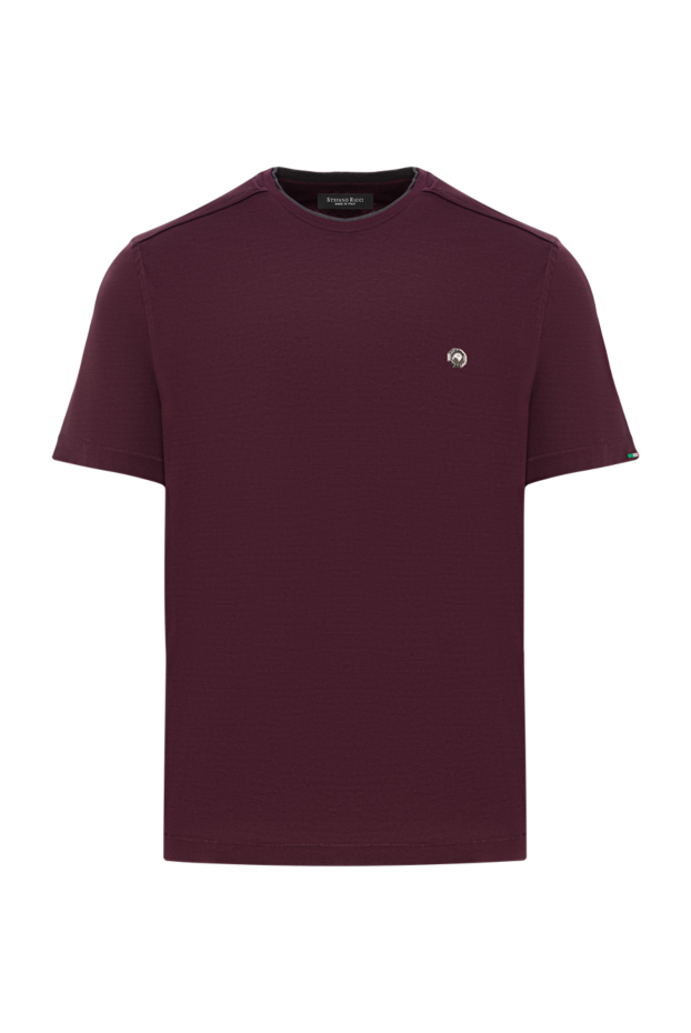 Stefano Ricci maroon cotton t-shirt with metallic logo 192104 - photo 1