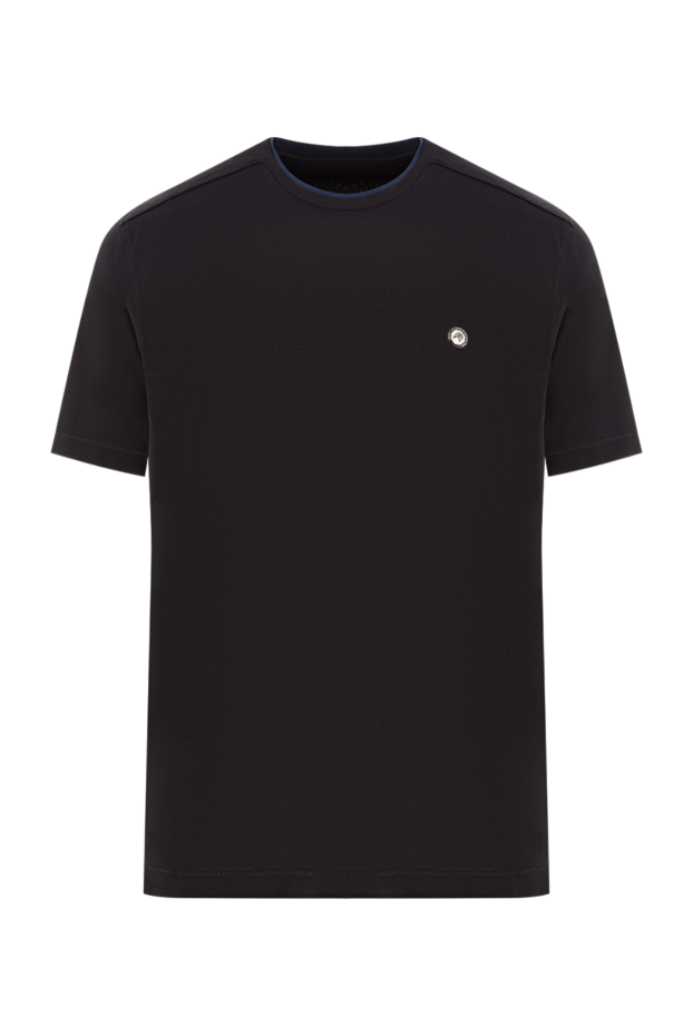 Stefano Ricci black cotton t-shirt with metallic logo 192107 - photo 1