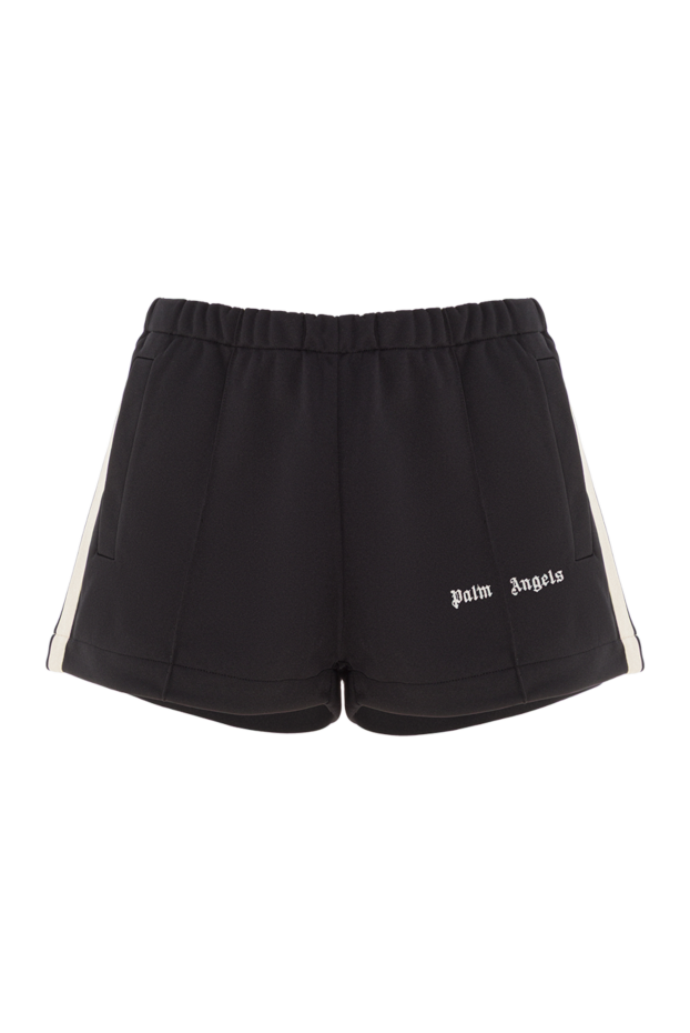 Black shorts with white side panels and brand logo - photo 1