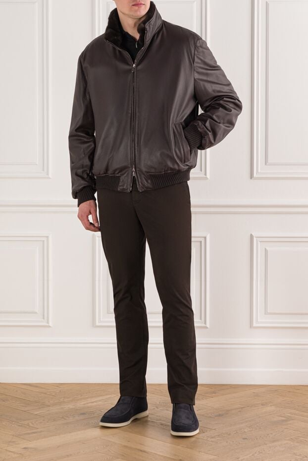 Enrico Mandelli brown lambskin jacket with natural fur lining 192222 - photo 2