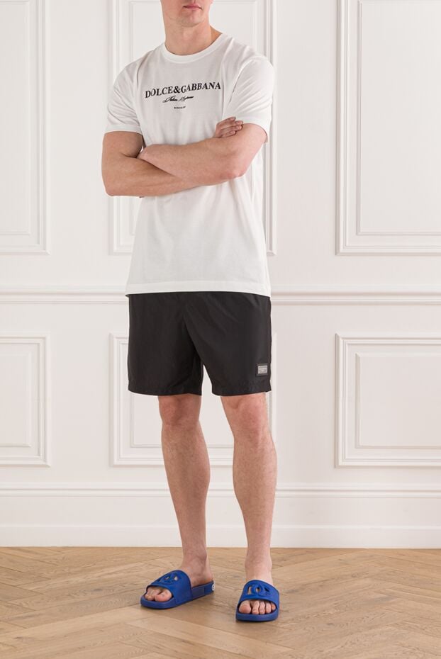 Short, loose-fitting boxer-style swimming shorts - photo 2