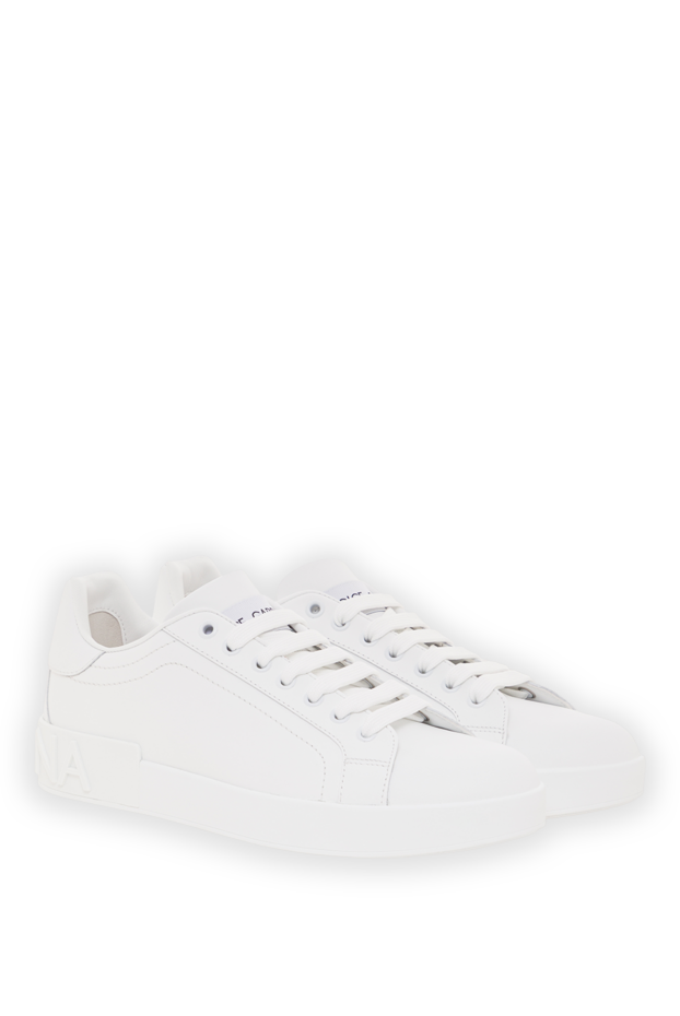 Dolce & Gabbana white calfskin portofino sneakers for women 192240 - photo 3