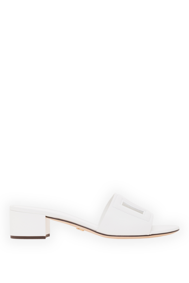 Dolce & Gabbana bianca calfskin slides with dg millennials logo in white 192242 - photo 1