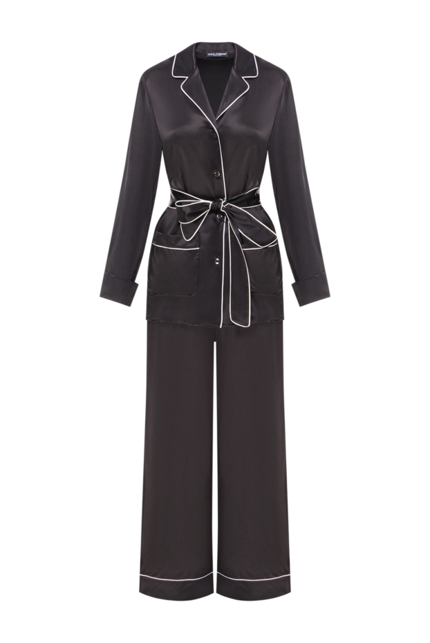 Dolce & Gabbana black silk set with contrasting white trim 192248 - photo 1