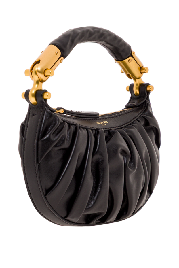 Balmain мини-сумка ebene из телячьей кожи черная 192253 - фото 3