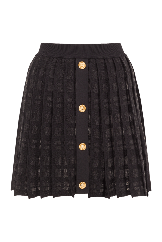 Balmain короткая плиссированная юбка из клетчатого трикотажа 192274 - фото 1