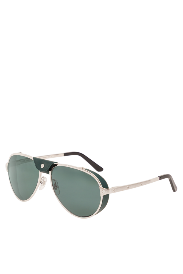 Солнцезащитные очки-авиаторы Santos с серебристой оправой и зелеными линзами - фото 2