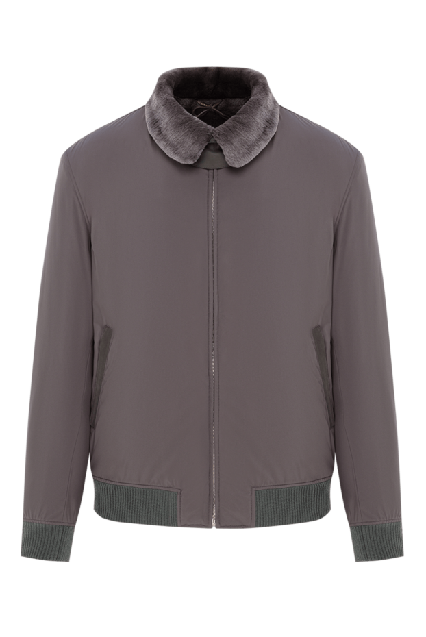 Seraphin gray bomber jacket with natural fur lining 192354 - photo 1
