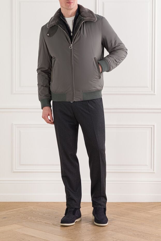 Seraphin gray bomber jacket with natural fur lining 192354 - photo 2