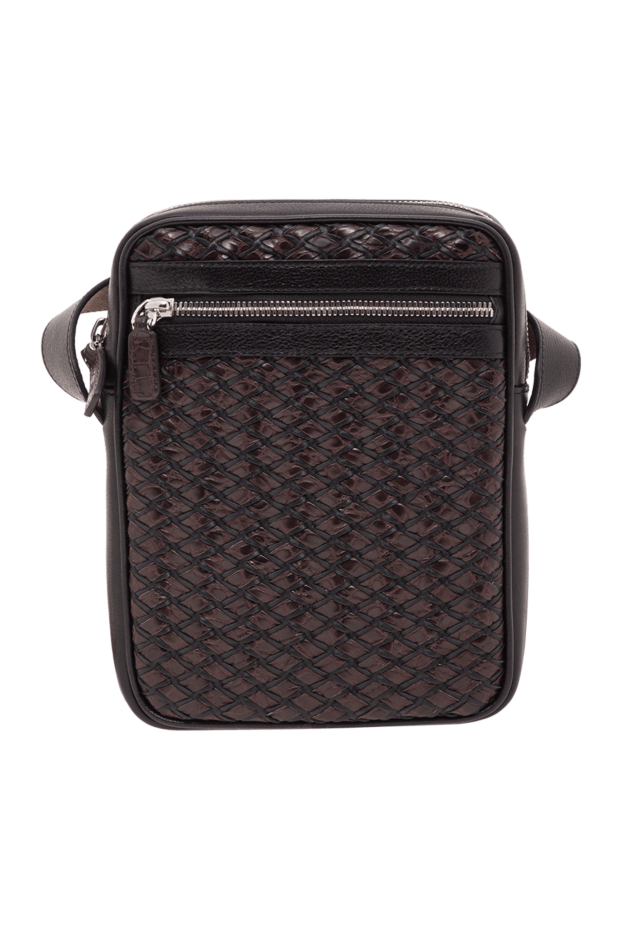 Tardini men's brown woven leather messenger bag 192373 - photo 1