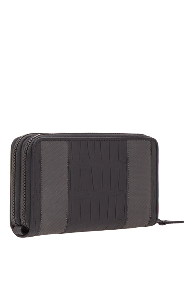 Tardini men's clutch bag made of crocodile leather and carbon fiber in black 192376 - photo 3