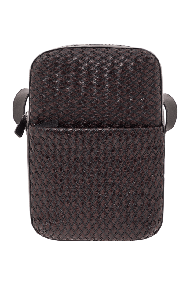 Tardini men's brown woven leather shoulder messenger bag 192377 - photo 1