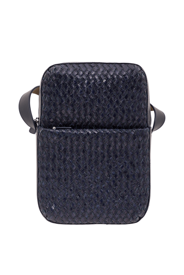 Tardini dark blue men's woven leather shoulder bag 192380 - photo 1