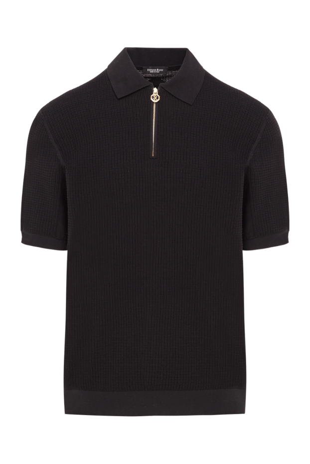 Stefano Ricci anthracite knitted polo shirt with gold zipper 192390 - photo 1