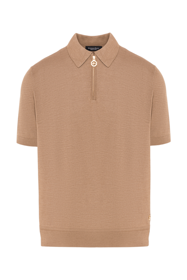 Stefano Ricci men's beige silk polo shirt with zipper 192394 - photo 1