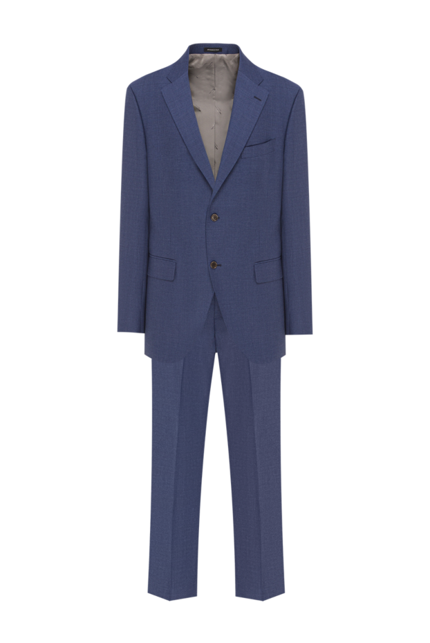 Kiton solid blue two-piece suit made of premium wool fabric 192416 - photo 1