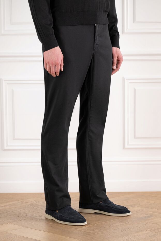 Zilli men's black jeans with embroidery on the back pockets. 192421 - photo 3