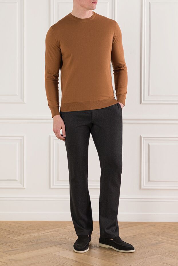 Cesare di Napoli brown thin cotton jersey jumper 192449 - photo 2