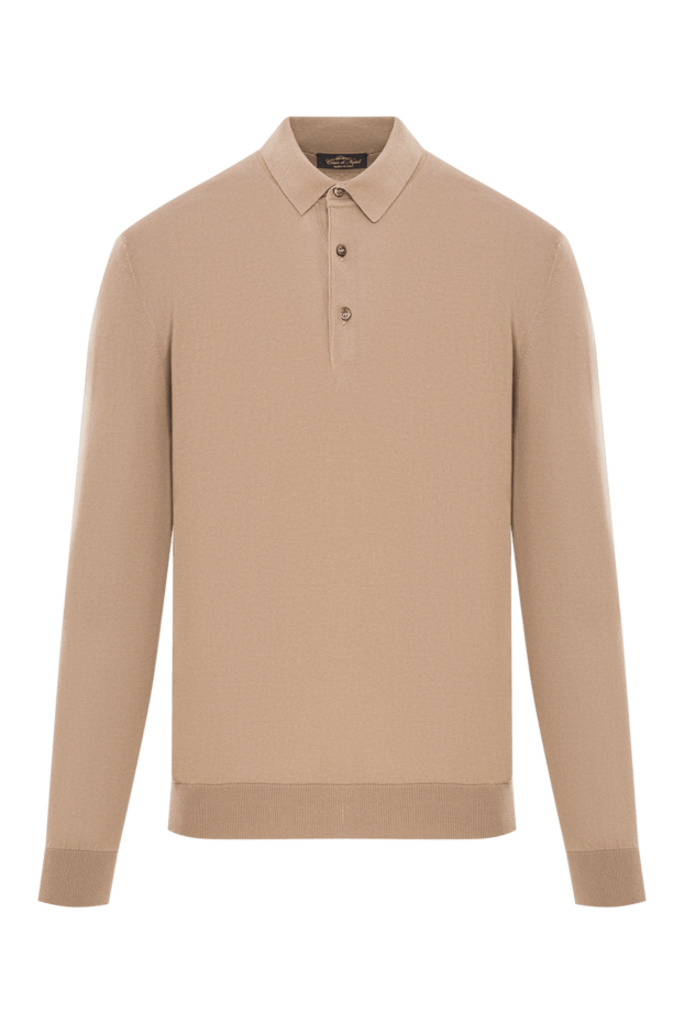 Cesare di Napoli beige knitted polo shirt with long sleeves 192478 - photo 1