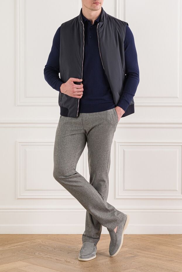 Cesare di Napoli classic cotton polo shirt in rich blue with long sleeves 192484 - photo 2
