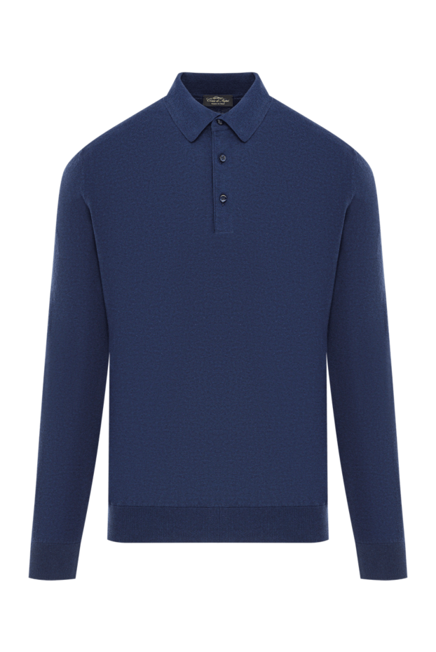 Cesare di Napoli men's dark blue cotton long sleeve polo shirt 192486 - photo 1