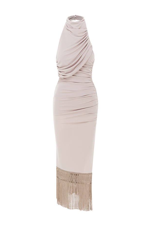 The Andamane alba midi dress with fringe in taupe jersey 192512 - photo 1