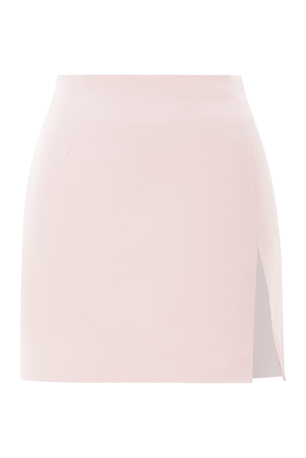 The Andamane pink viscose and linen mini skirt with side slit 192520 - photo 1
