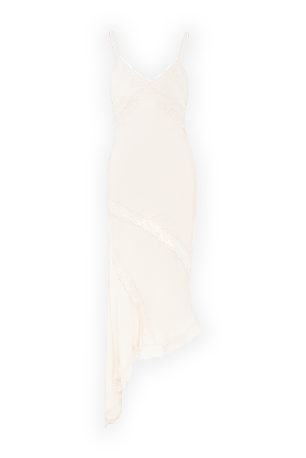 The Andamane ivory midi evening dress in flowing silky fabric 192521 - photo 1