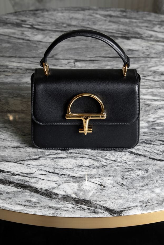 Gucci маленька чорна сумка siena з верхньою ручкою 192543 - фото 2