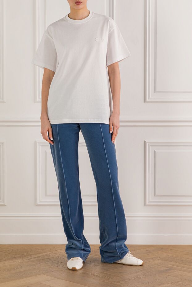Gucci white cotton jersey t-shirt with matching embroidery 192555 - photo 2