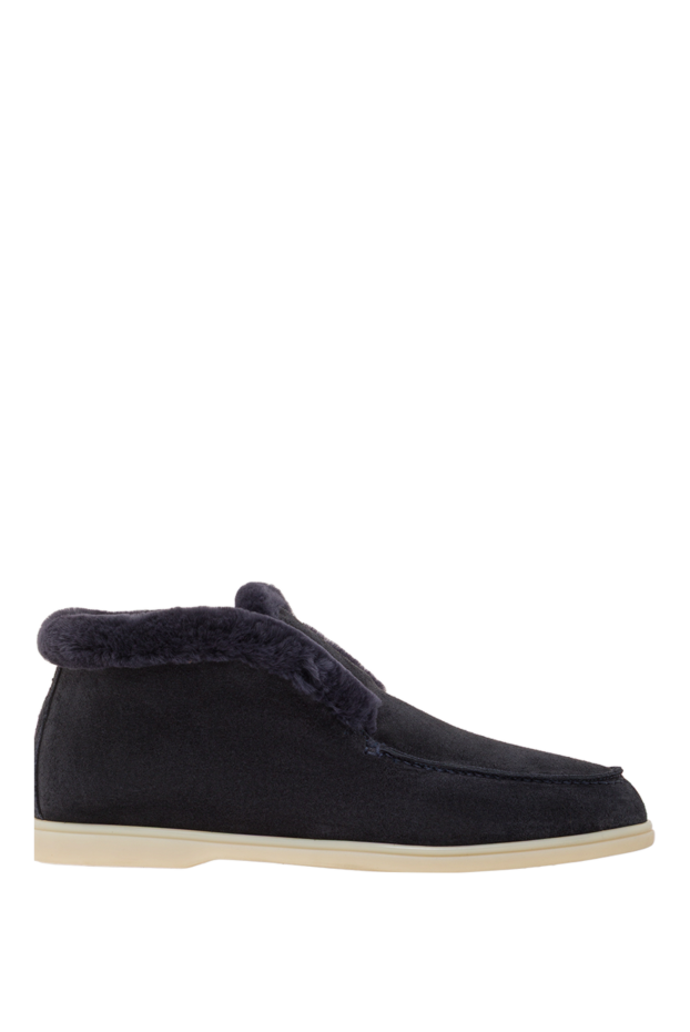 Fleur de Paris blue suede desert boots with fur lining 192584 - photo 1