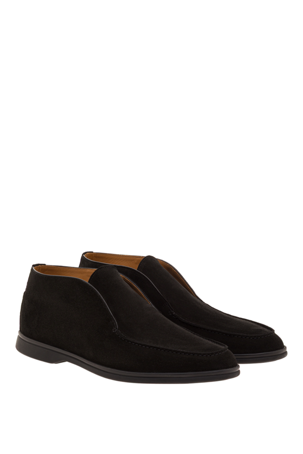 Cesare di Napoli men's black suede high loafers 192588 - photo 3