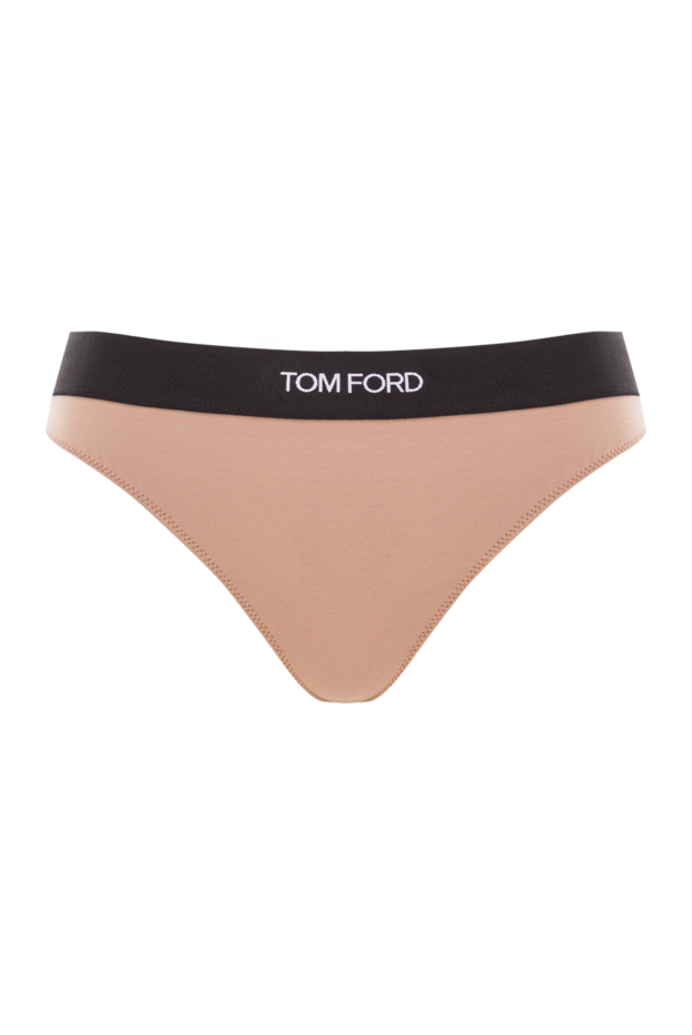 Tom Ford beige thong panties made of soft jersey with a jacquard waistband 192596 - photo 1
