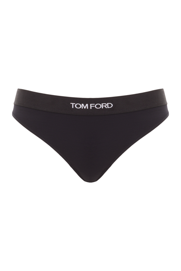 Tom Ford black thong panties made of soft jersey with a jacquard waistband 192597 - photo 1