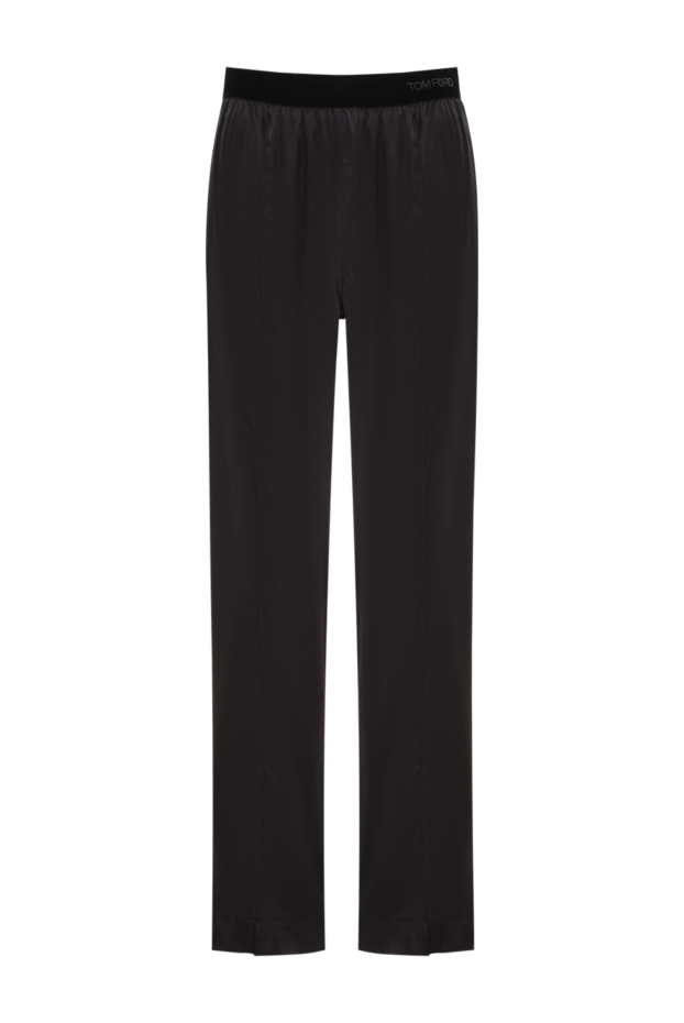 Tom Ford black stretch silk and satin trousers 192607 - photo 1