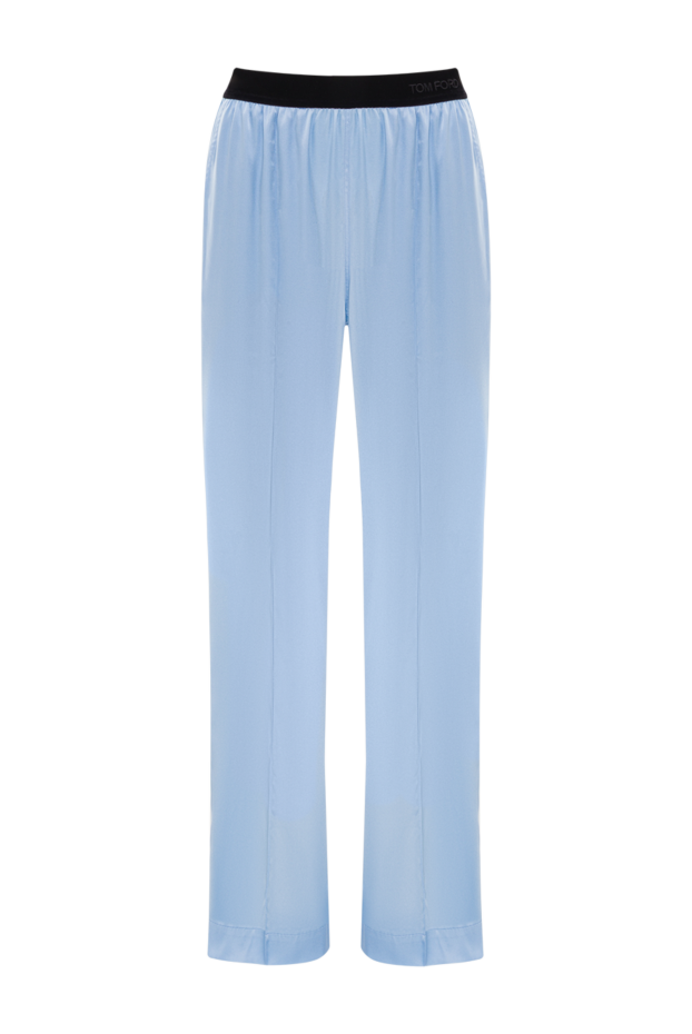 Tom Ford trousers made of elastic silk and satin, blue 192609 - photo 1