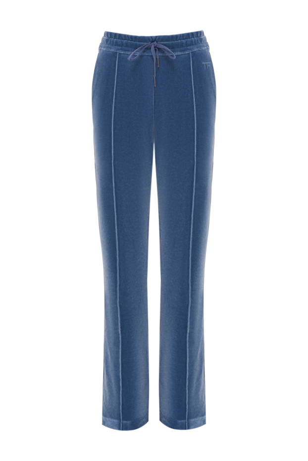 Tom Ford blue soft trousers with elastic waistband and ties 192613 - photo 1