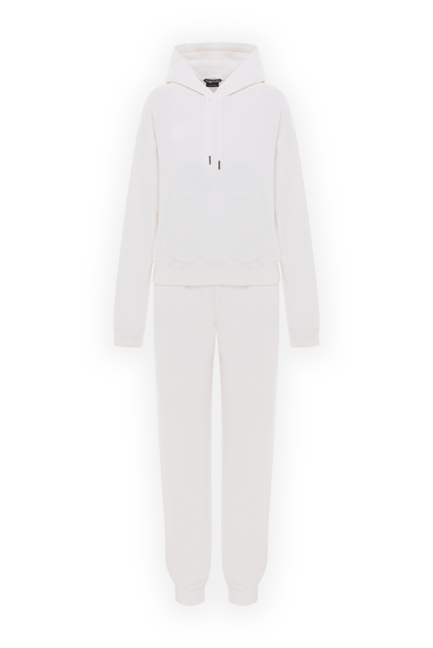 Tom Ford women's white tracksuit with a hood and kangaroo pocket 192614 - photo 1