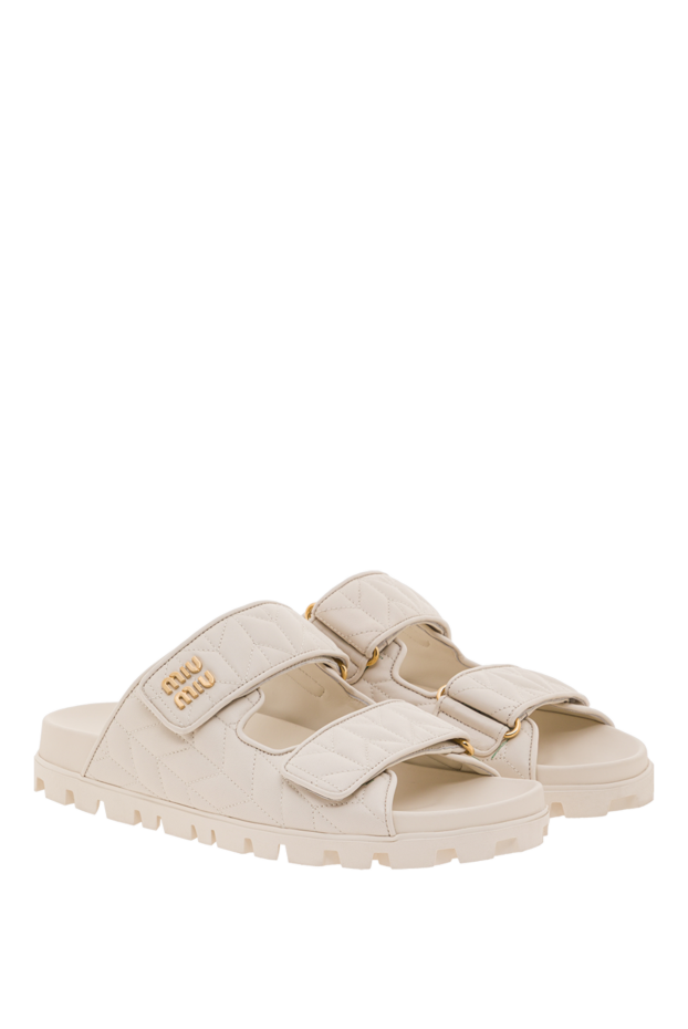 Miu Miu quilted nappa leather slides with matelasse trim 192618 - photo 3