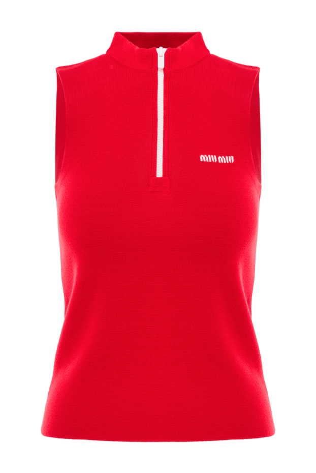 Miu Miu red wool vest with a zipper 192624 - photo 1