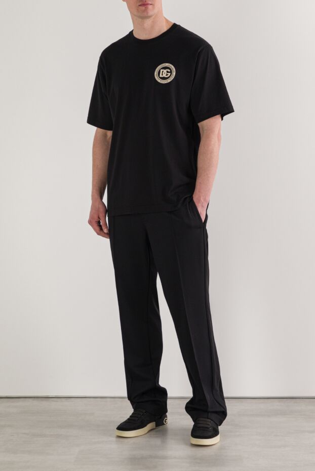 Dolce & Gabbana black men's jersey t-shirt with applique 192657 - photo 2