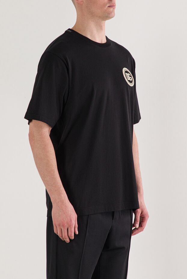 Dolce & Gabbana black men's jersey t-shirt with applique 192657 - photo 3
