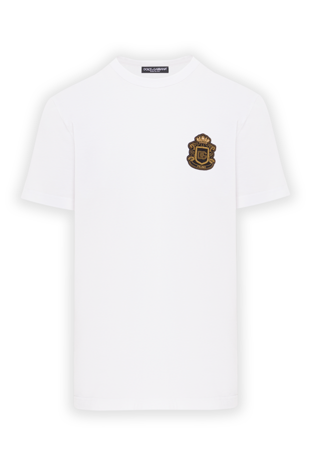 Dolce & Gabbana white men's jersey t-shirt with applique 192658 - photo 1