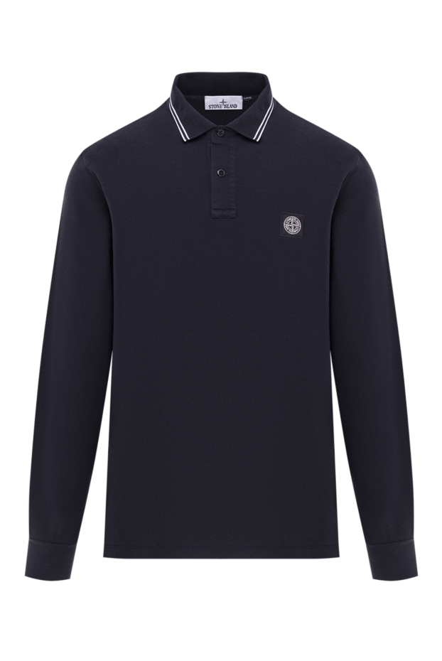Stone Island long sleeve polo shirt made of organic cotton pique in blue 192671 - photo 1