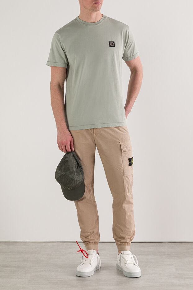 Stone Island light olive cotton jersey short-sleeved t-shirt 192674 - photo 2