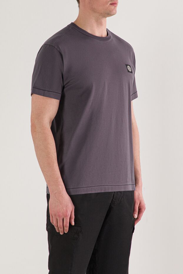 Stone Island dark gray short-sleeved cotton jersey t-shirt 192676 - photo 3