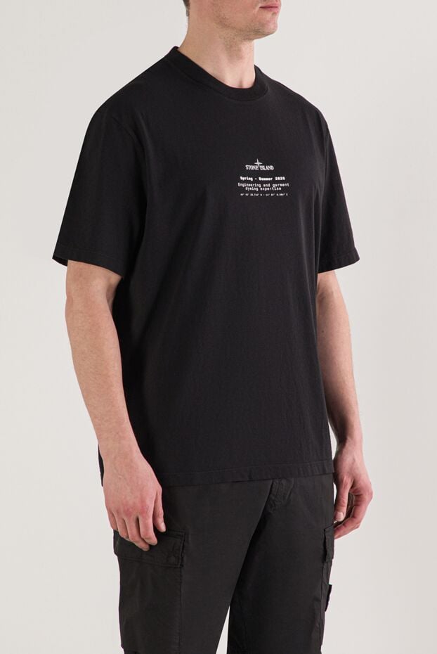 Stone Island black short-sleeved t-shirt made of combed organic cotton 192680 - photo 3
