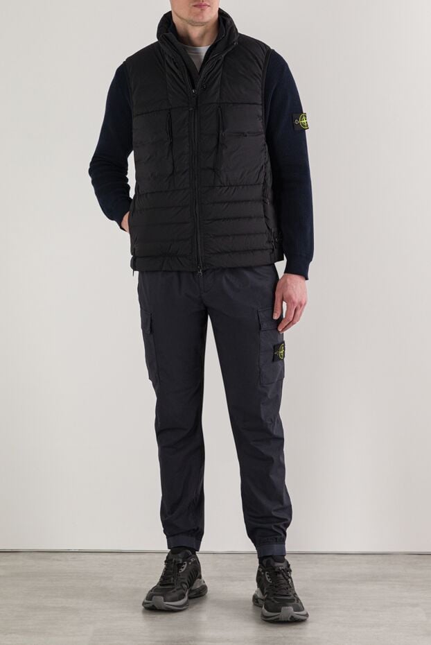 Stone Island men's lightweight black nylon down vest with two-way zipper 192693 - photo 2