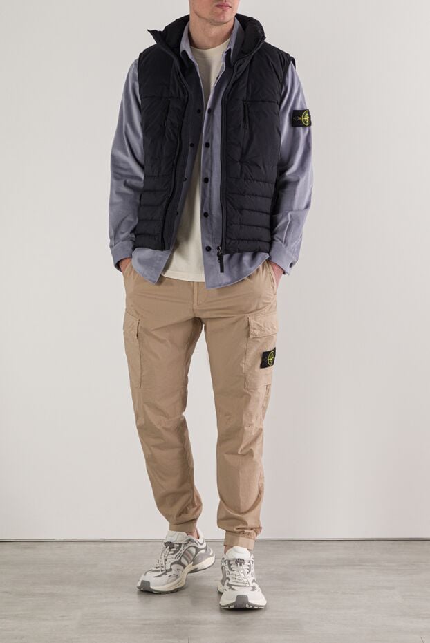 Stone Island light blue cotton microcorduroy shirt-jacket 192694 - photo 2