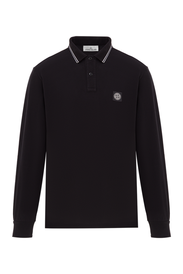 Stone Island black long sleeve polo shirt made of organic cotton pique 192695 - photo 1